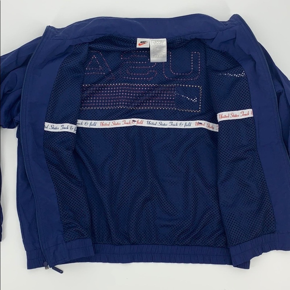 Vintage NIKE USA Olympic Track & Field Swoosh Lined Windbreaker Medium - Picture 11 of 15